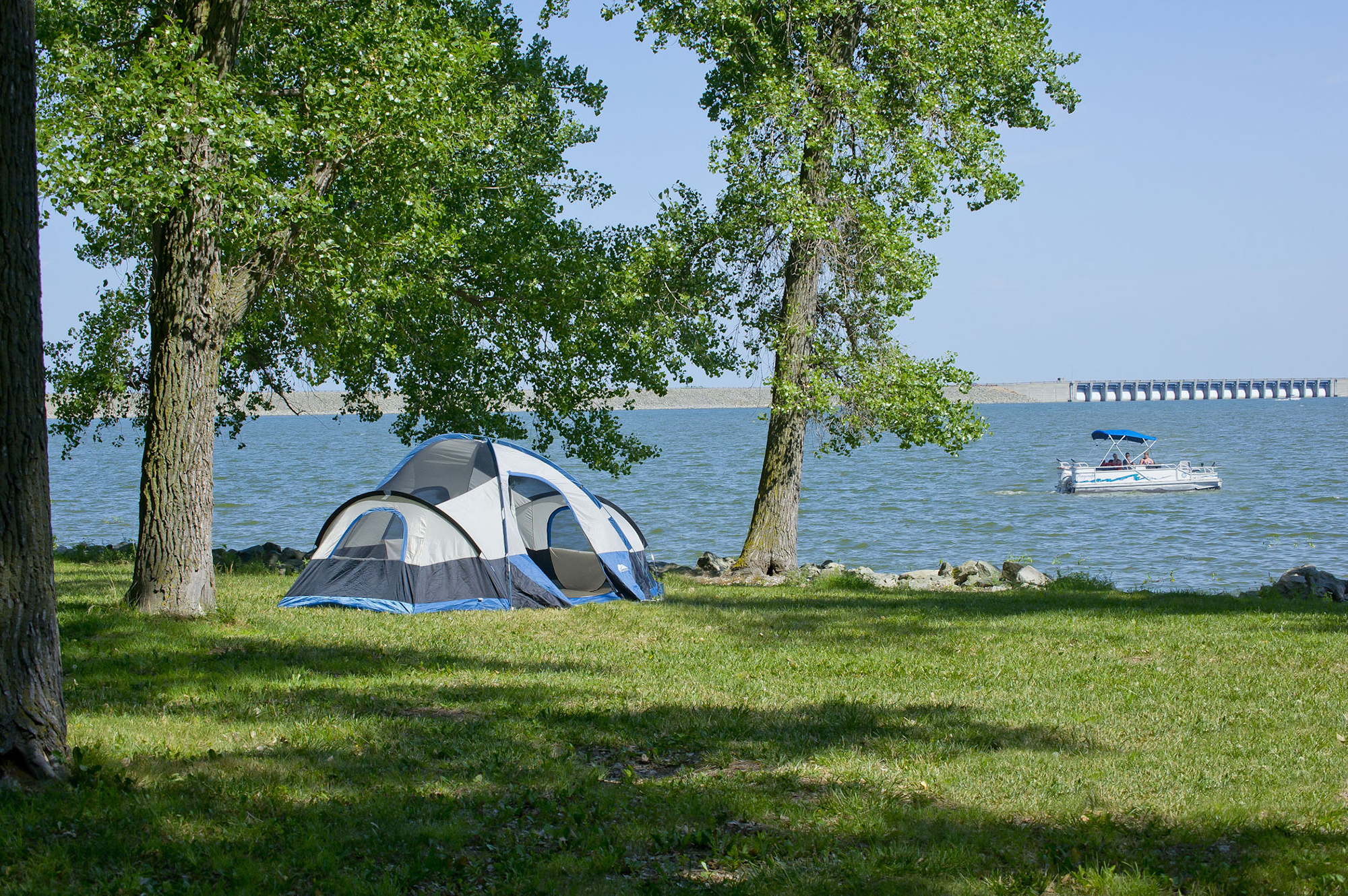 Tent just off Harlan County Lake.