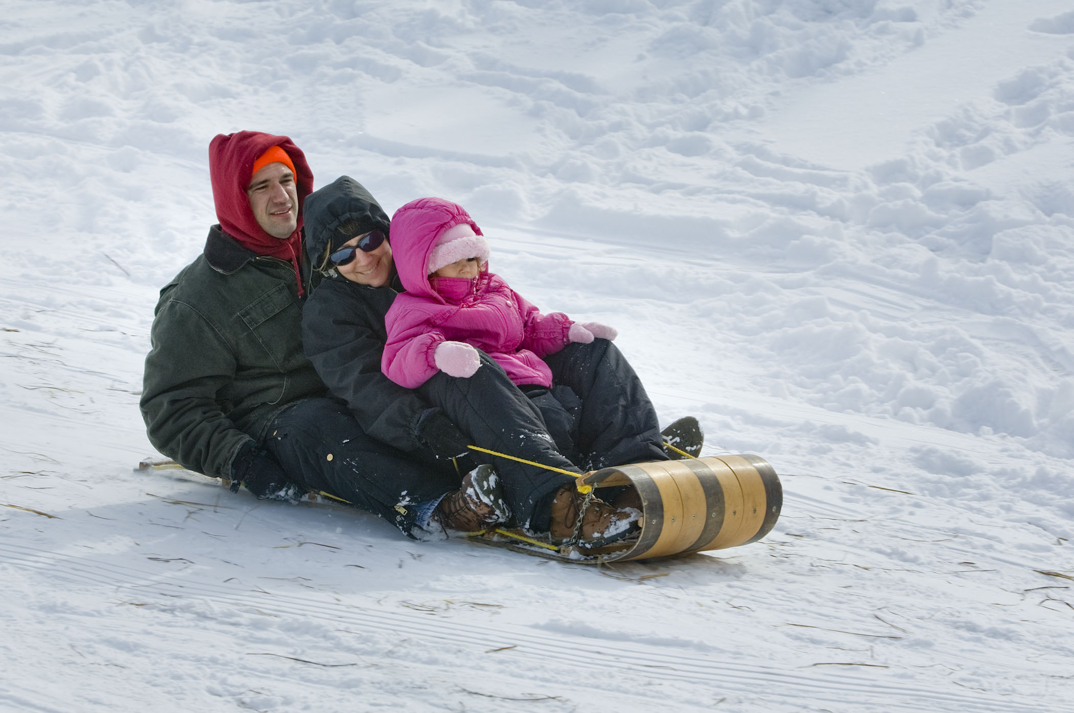 sledding, sledding hill, snow