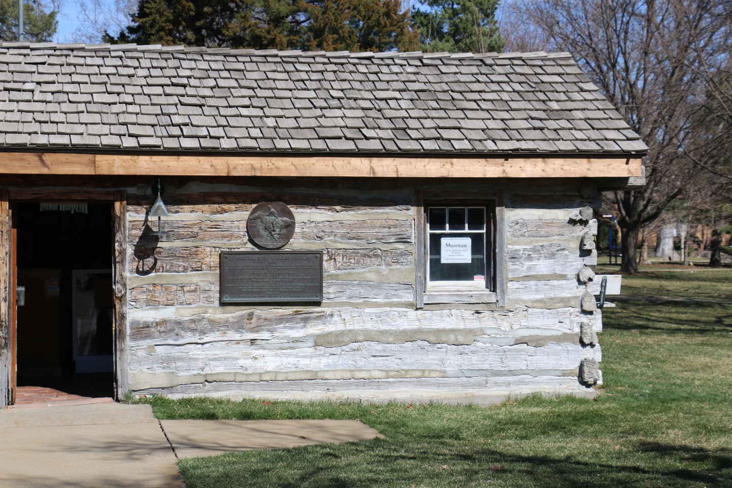 The exterior of the Pony Express Station in Gothenburg