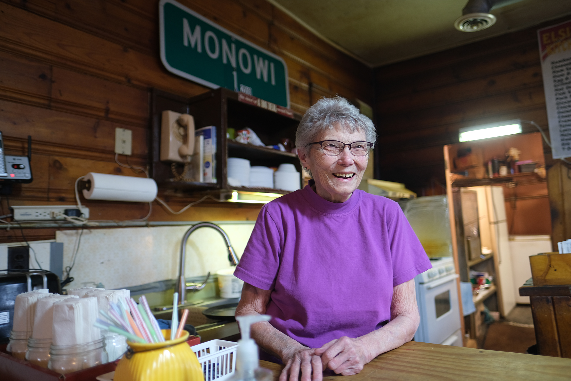 Elsie Eiler at Monowi Tavern. Eiler is the mayor and lone citizen of the nation’s smallest town, Monowi.