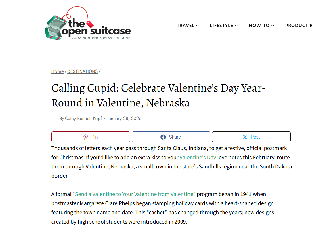 Calling Cupid: Celebrate Valentine’s Day Year-Round in Valentine, Nebraska