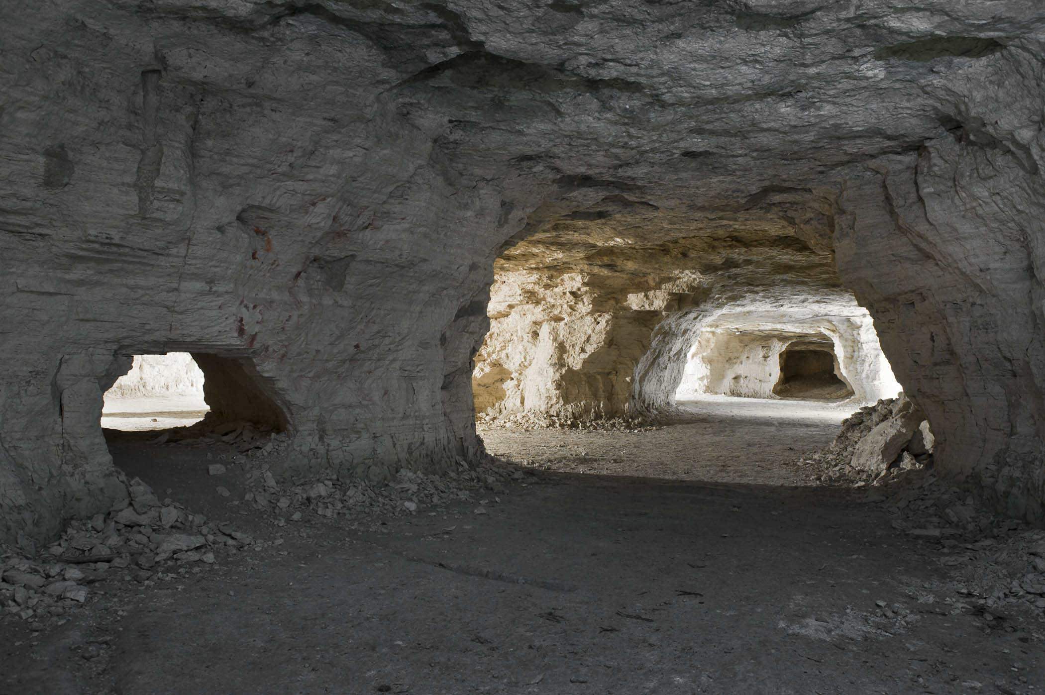 Inside the chambers and passageways of Happy Jack Peak and Chalk Mine