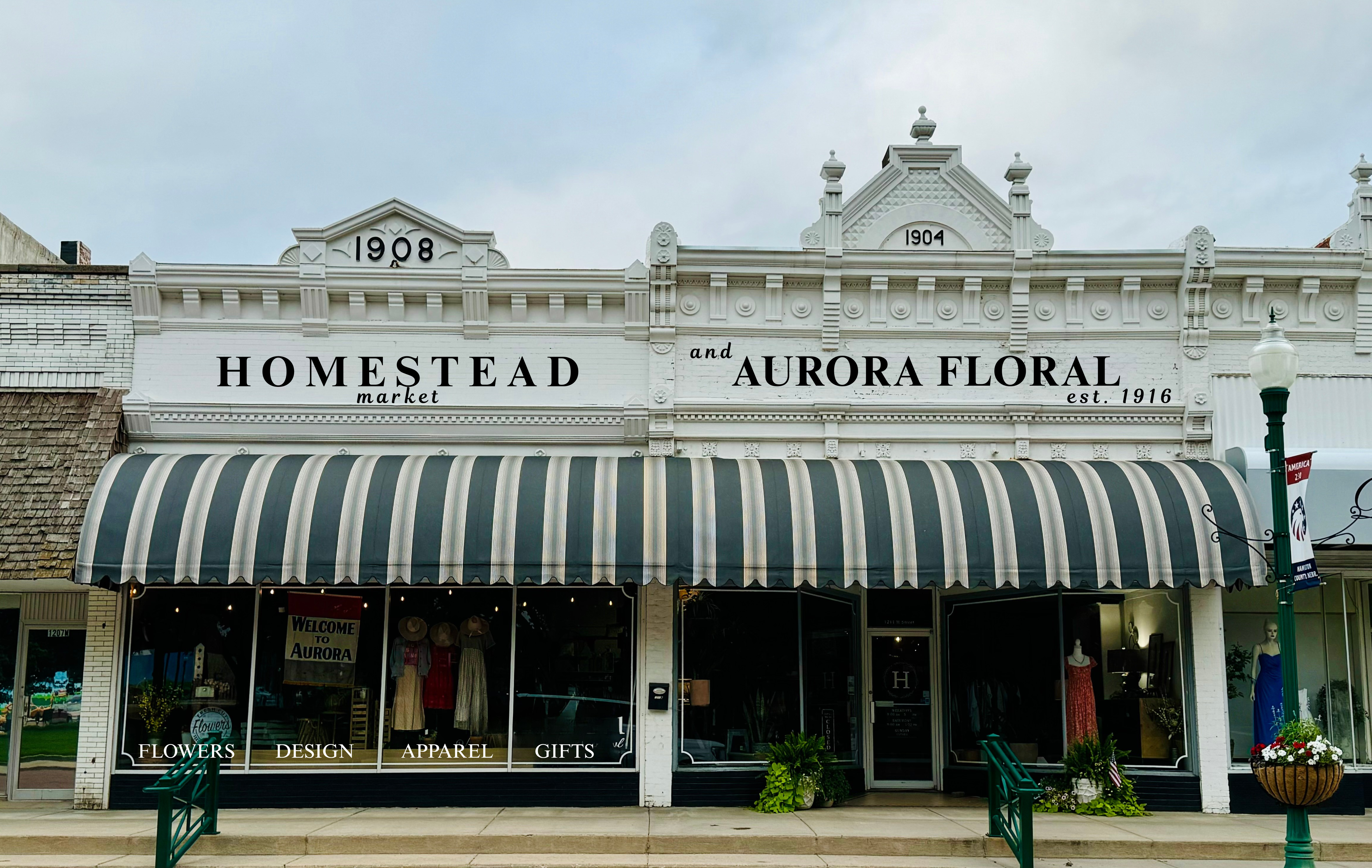 Outside view of Homestead at Aurora Floral.