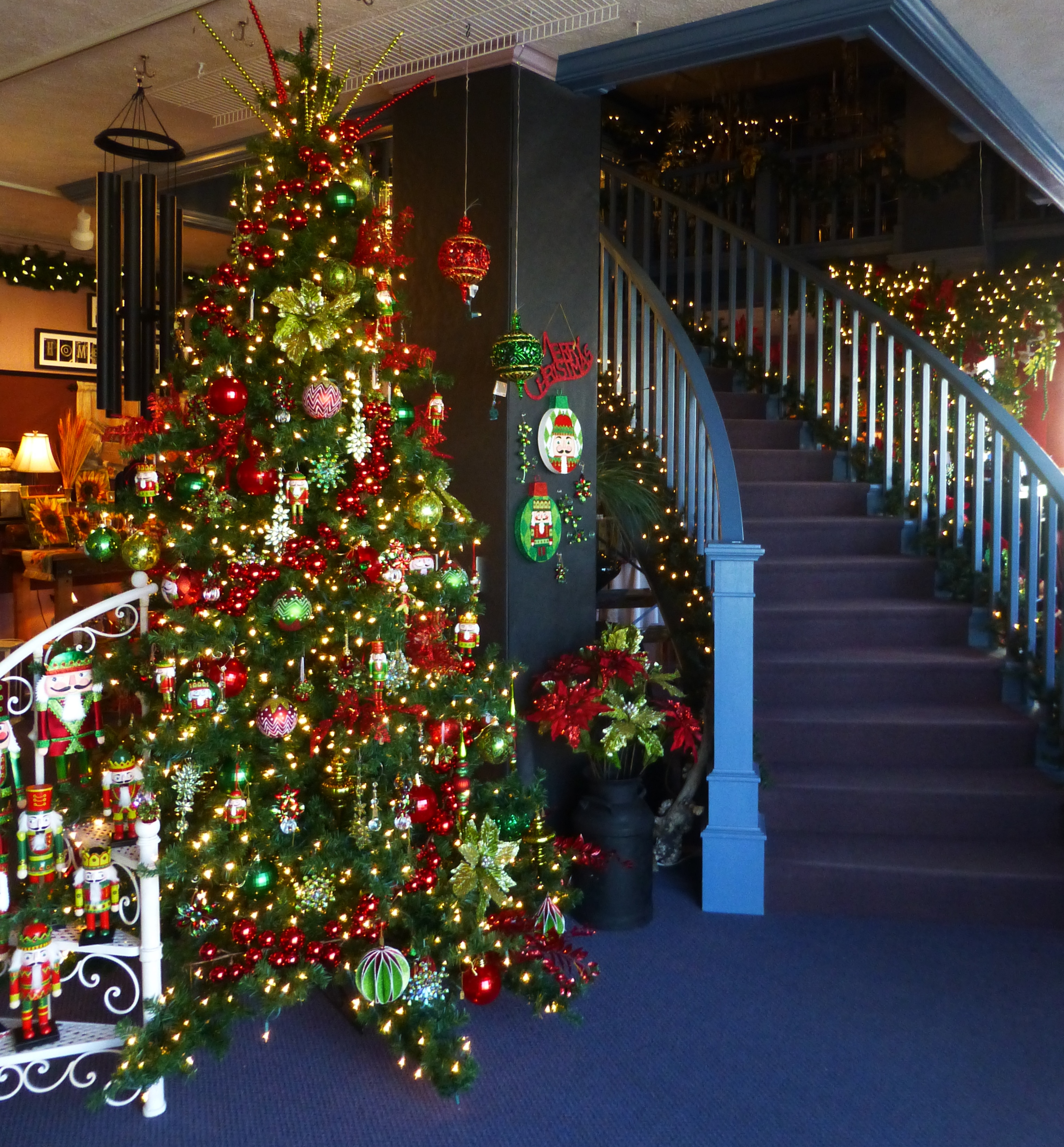 Entry way of Something Special by Marilyn with Christmas decorations.