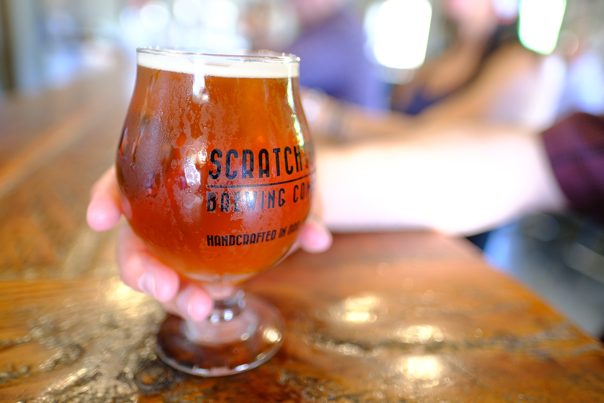 A beer from Scratchtown Brewing Company in Ord.