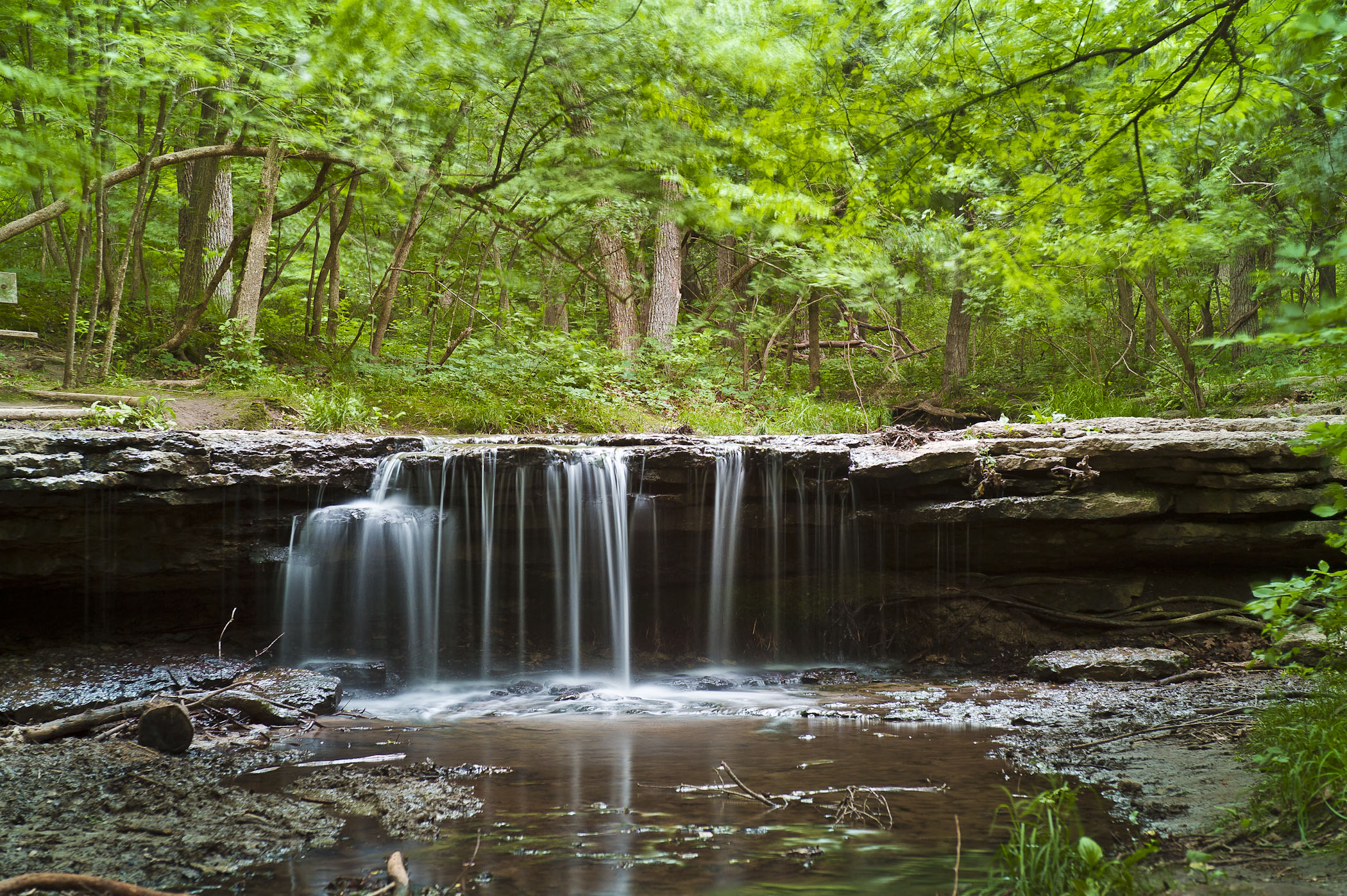 Small waterfall at Platte River State Park.
