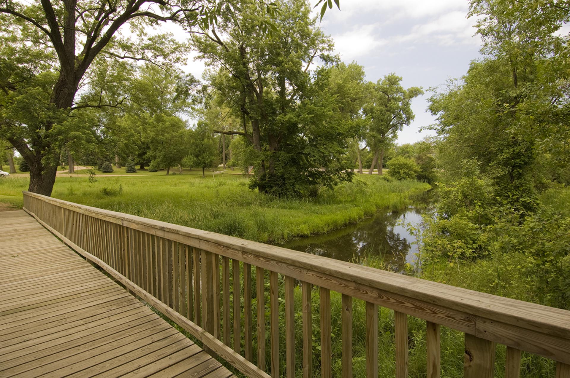 View from a bridge over water at Victoria Springs SRA.